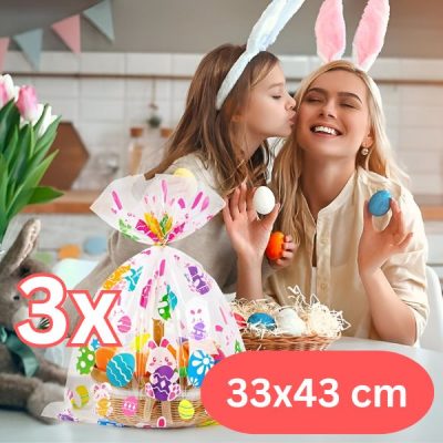 Sacchetti regalo di Pasqua con nastro per chiudere (3 pezzi) | EASTERBAGS