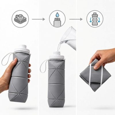 Bottiglia d'acqua pieghevole (600 ml) | FOLDSIP